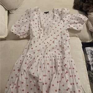 Polka Dot  Dress - White and red